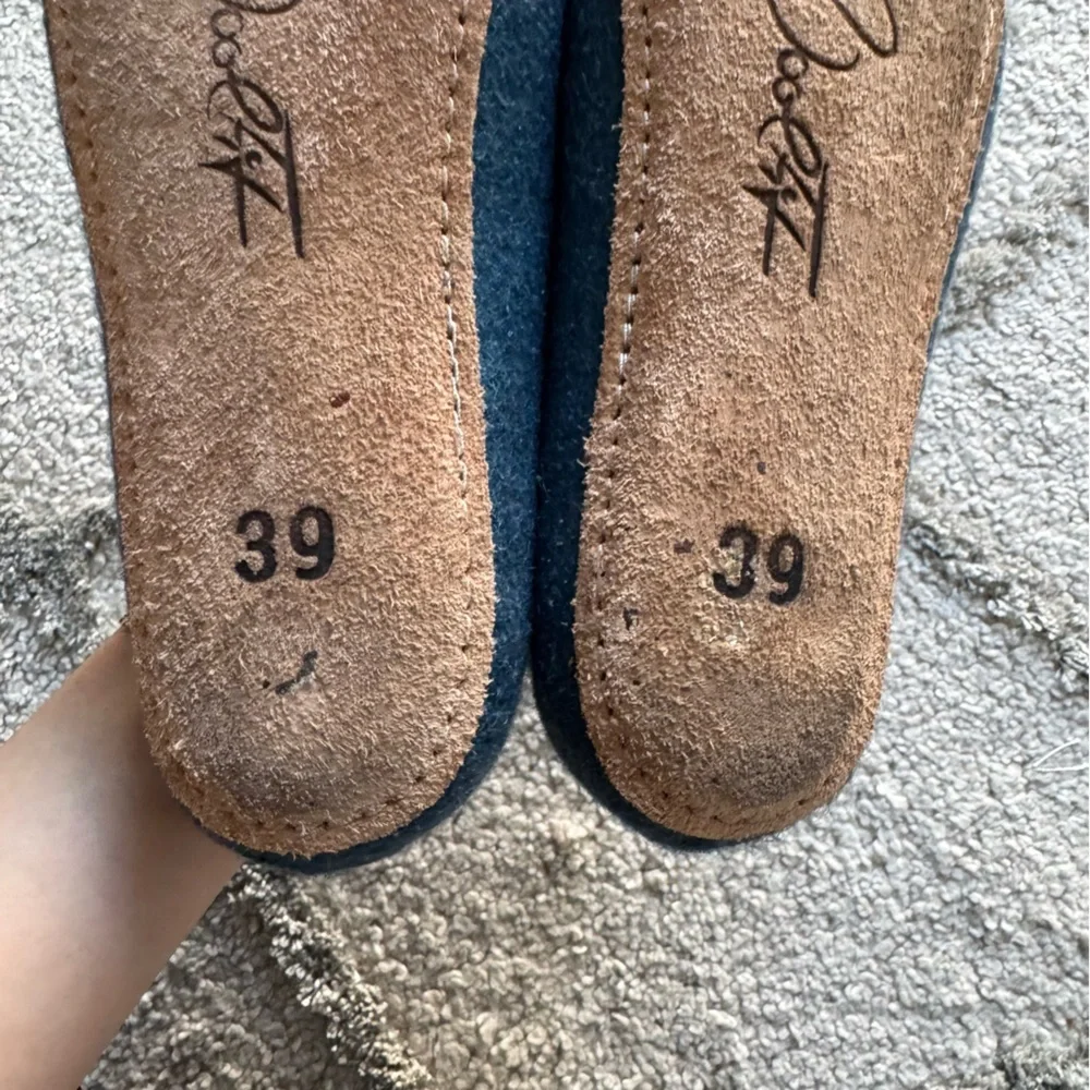 WoolFit wool felt handmade clogs slippers slip on blue German 39 / 9 - Picture 8 of 13